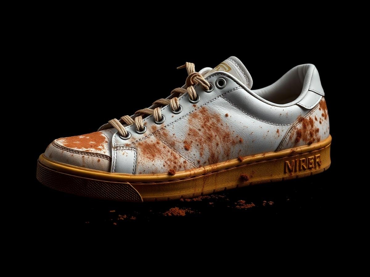 Before: dirty worn sneaker